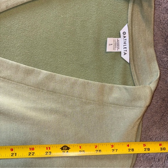 Athleta Purana V Neck Wrap Sweatshirt Eucalyptus Olive Green Size L - Picture 7 of 7